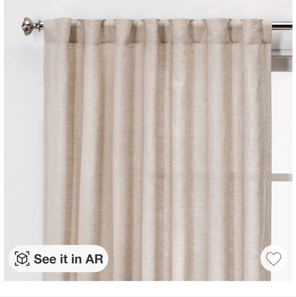One Threshold linen light filtering curtain panel 54 x 84 natural